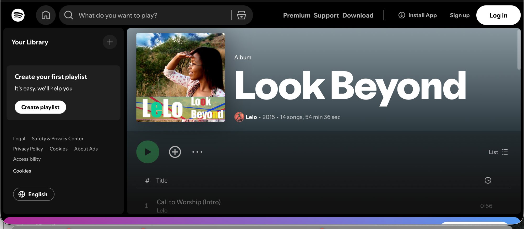 Look Beyond album on Spotify
